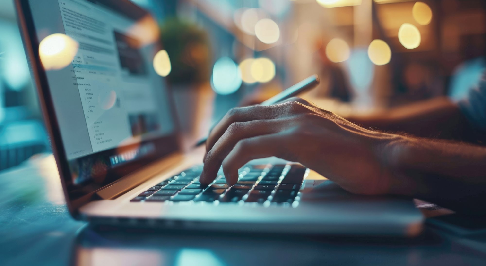 closeup-image-showing-hands-typing-laptop-keyboard-modern-office-setting-aig